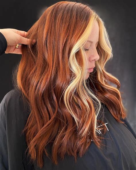 red hair blonde money pieces|blonde highlights on ginger hair.